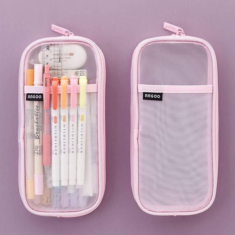 

READY STOCK Angoo Transparent Pencil Case