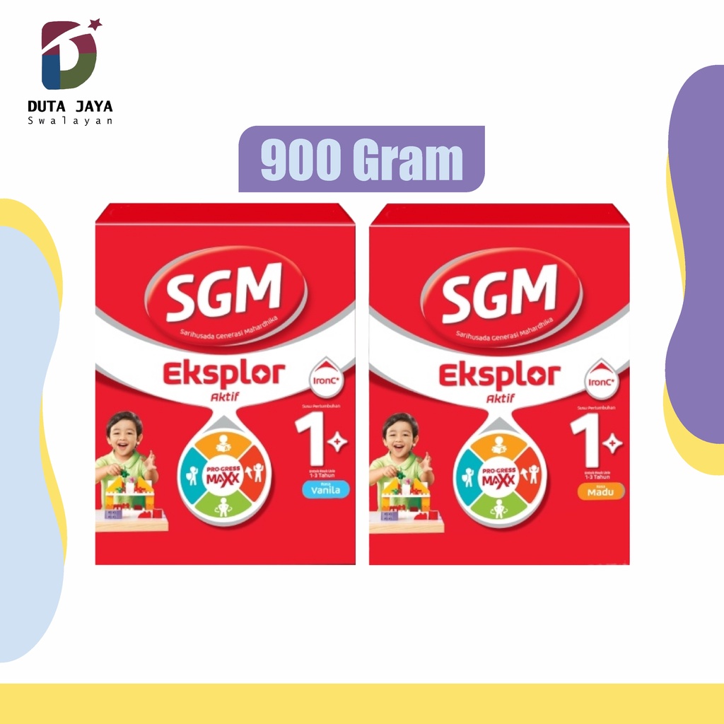 SGM Eksplor 1+ Susu Formula Pertumbuhan Bubuk Anak Vanilla Madu 900 Gram