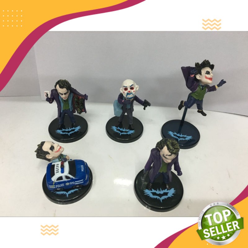Anime Figure Import Berkualitas Huong 6-10 Cm 5 Pcs/set The Dark Knight Joker Pvc Gambar Koleksi Mod