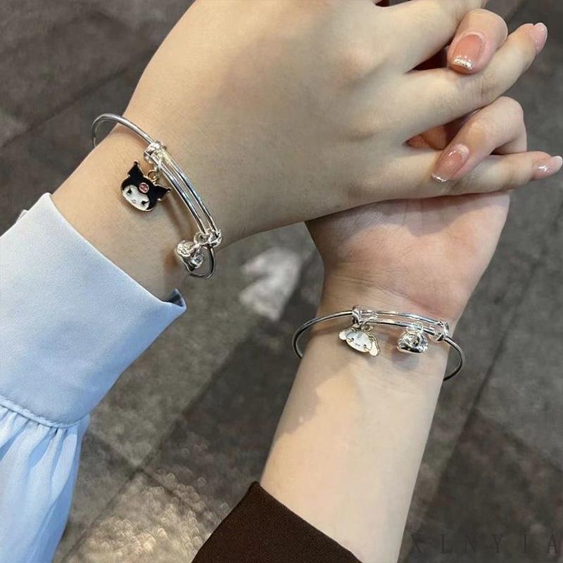 Xia.id Gelang Tangan Wanita Gelang Couple Pasangan Aesthetic Gelang Couple Sahabat Desain Kartun Anjing Kuromi Cinnamoroll Adjustable