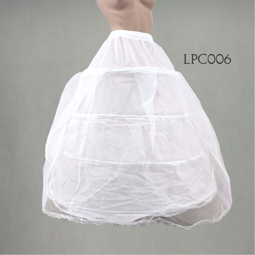 [BISA COD] PETTICOAT PANJANG ROK GAUN PENGANTIN PESTA 4 RING 2 LAYER LPC006