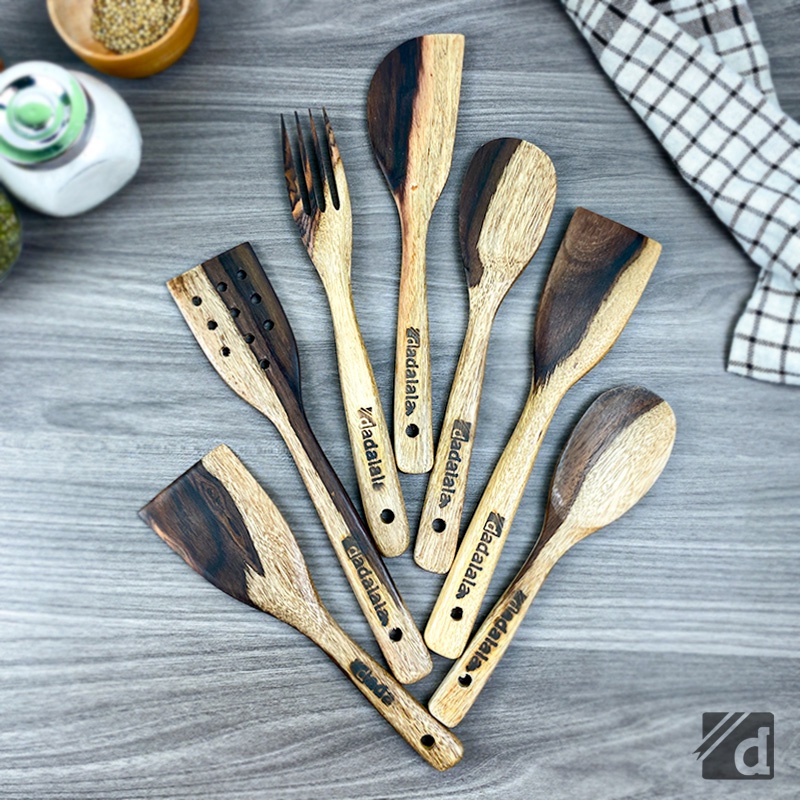 DADALALA Spatula Kayu / Sodet Kayu Ukuran Mini Bahan Kayu Sonokeling Anti Lengket dan Tahan Panas [ECER]