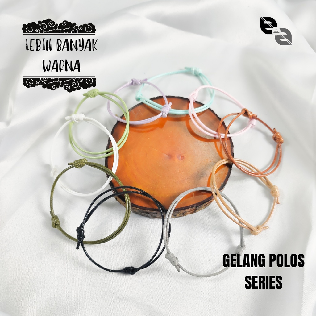 Gelang Tangan Simple Tali Hitam Polos Single Couple Sliding Knot untuk Pria Wanita Bisa Untuk Hadiah