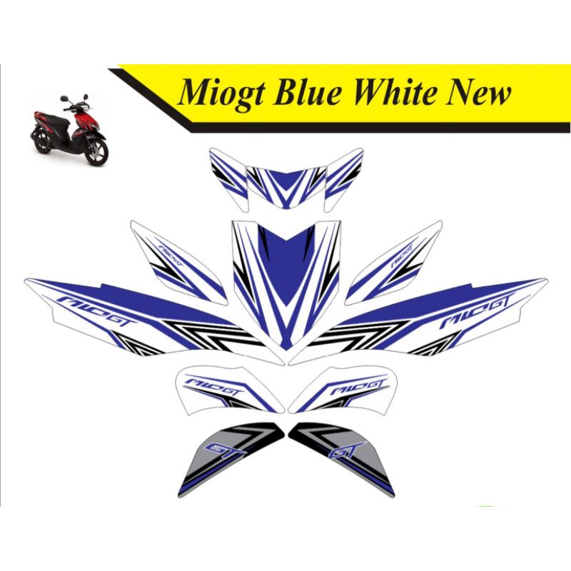 DECAL / STRIPING LES MOTOR MIOG GT / MIO J MOTIF BIRU PUTIH LES