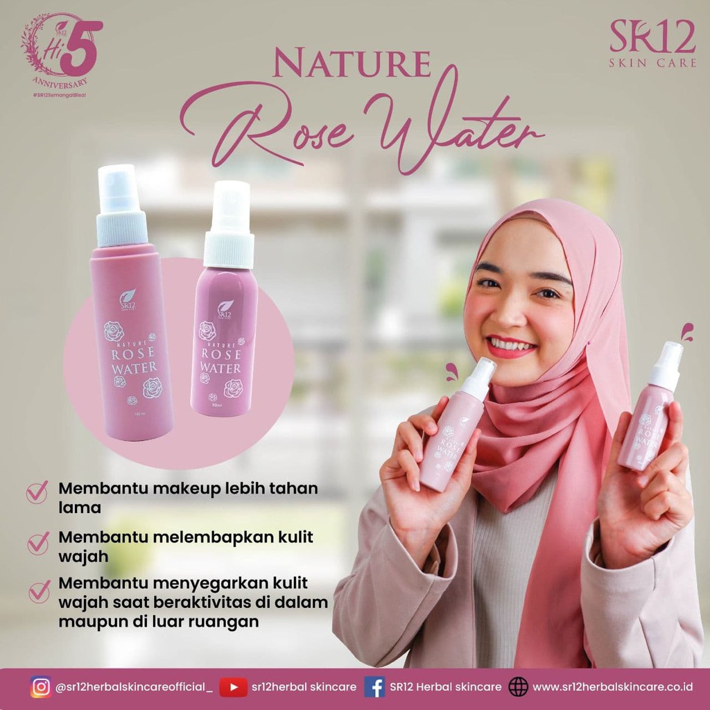 ROSE WATER SR12 60ML/ SETTING SPRAY / FACE MIST