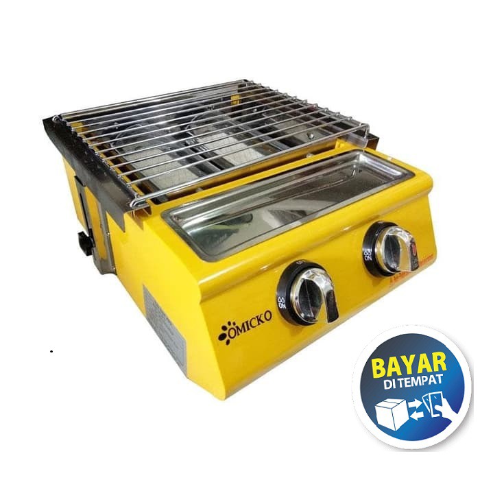 OMICKO Kompor Gas Panggangan Pemanggang Sosis Roaster 2 Tungku / BBQ Grill