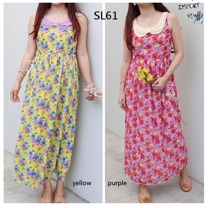 SL61 - DRESS CASUAL MAXI SLEEVELESS FLORAL IMPORT