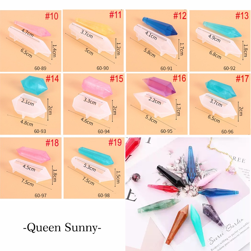 Miawmiaw_Id Cetakan Resin Pendant Solid Batu Kristal Berlian Pendulum Crystal Diamond Stone Silicone