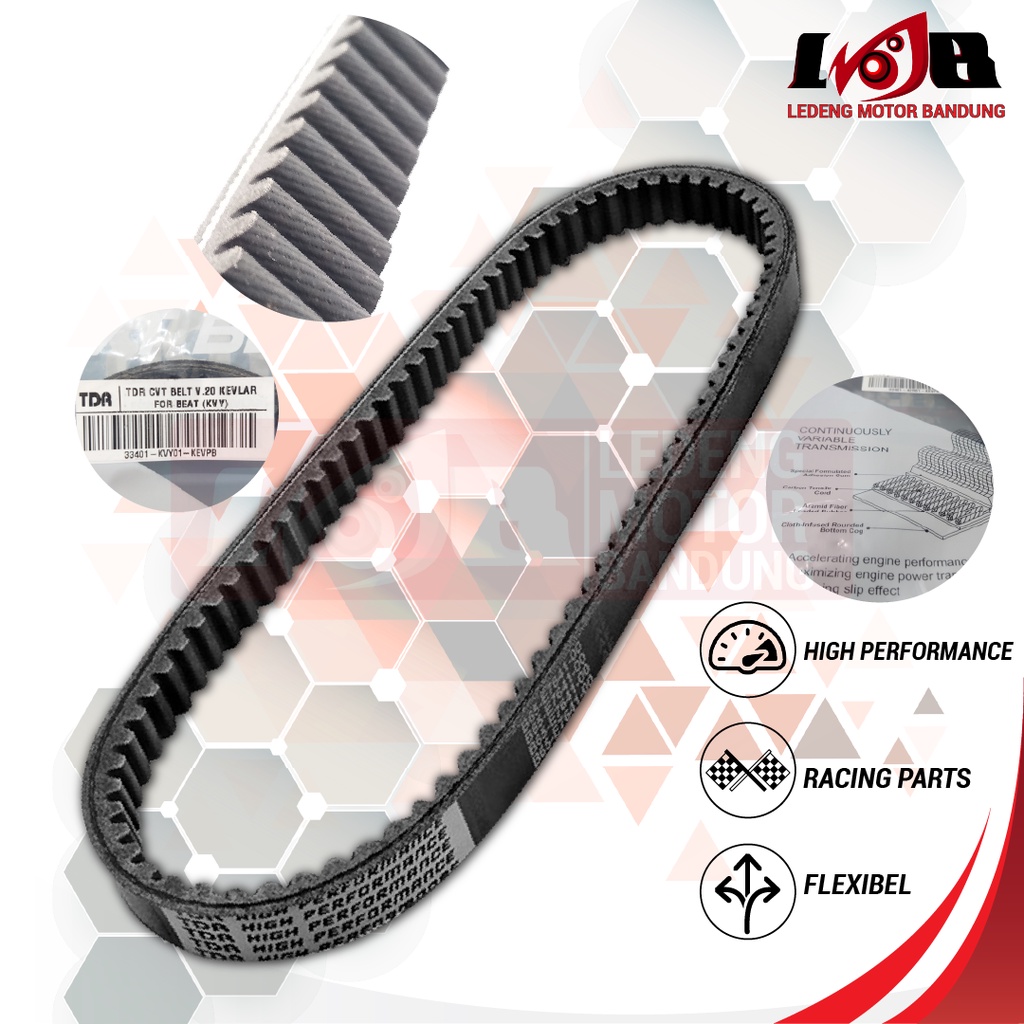 TDR Vanbelt Vbelt Beat Spacy Lama Karbu Kevlar V-Belt Racing CVT Matic Honda KVY