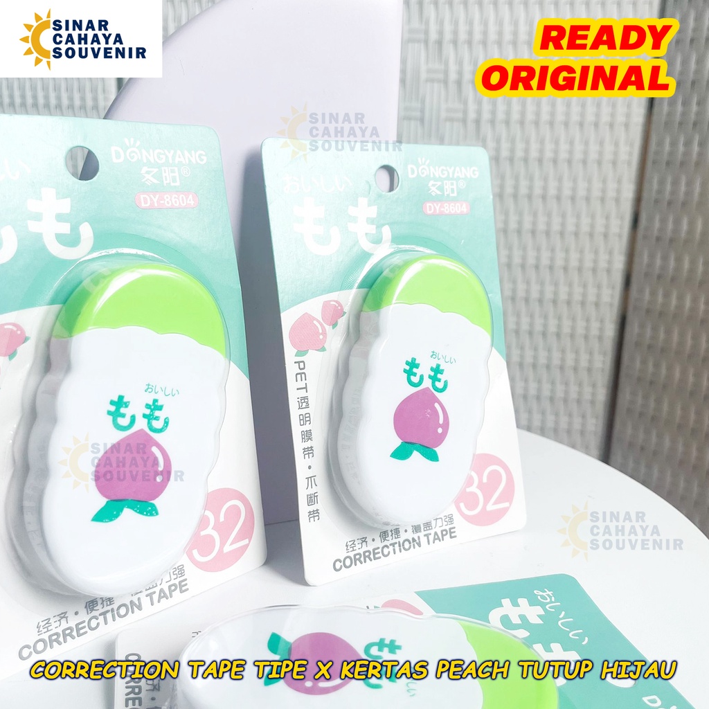 

Correction Tape Tipe-ex Peach Tutup Hijau | Tipex ATK Stationery Sekolah Murah Meriah Unik Lucu Imut