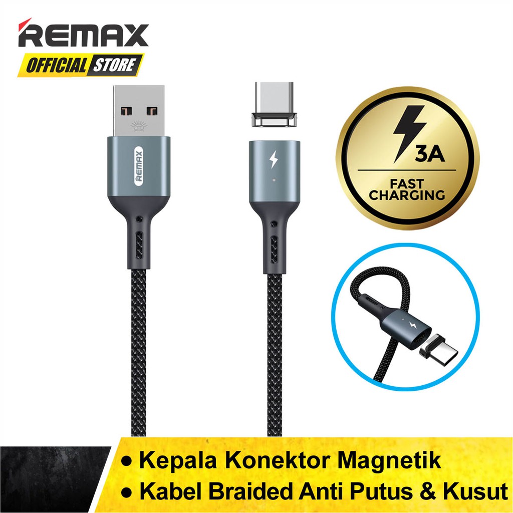 Remax Cigan 3A Powerfull Magnet Connection Type C Cable - 1M