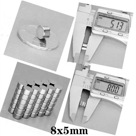 Magnet Neodymium 8x5mm 8x5 mm 8 x 5 bulat koin putih neodimium N52 Strong Kuat Permanen