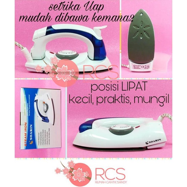 [ SOARIN ] Setrika Baju Uap Soarin STRIKA LIPAT MINI / Portable