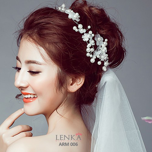 [SIAP KIRIM] HEADPIECE WEDDING AKSESORIS PENGANTIN MUTIARA BROKAT ARM006