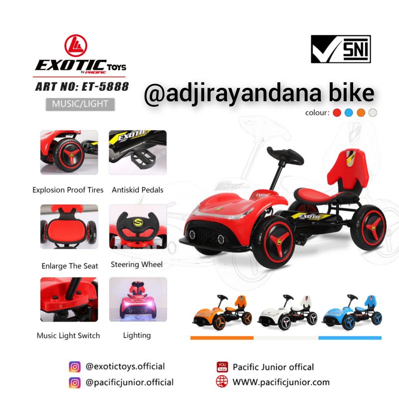 Mainan Anak Mobil Gokart gowes Exotic ET 5888