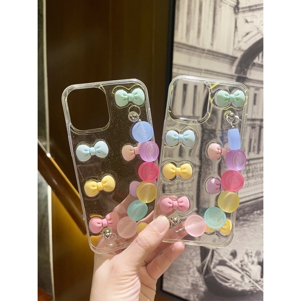 Transparan Colorful Bow Softcase iphone 7/8+ XS XS Max XR 11 Pro Max 12 Pro Max