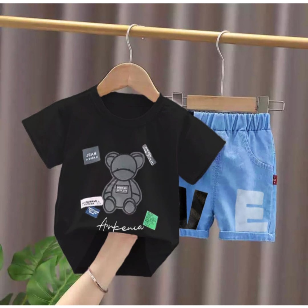 JEANS SET | SETELAN SOFT JEANS DENIM ANAK LAKI-LAKI DAN PEREMPUAN TERBARU SETELAN TEDDY VE CELANA SOFT JEANS 1-5 TAHUN