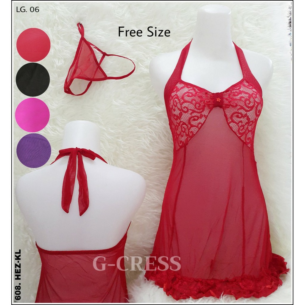 Lingerie Sexy 2in1 Luar Dalam Pisah Baju Tidur Sexy Transparan Lembut Terlaris Piyama Kimono Lingeri