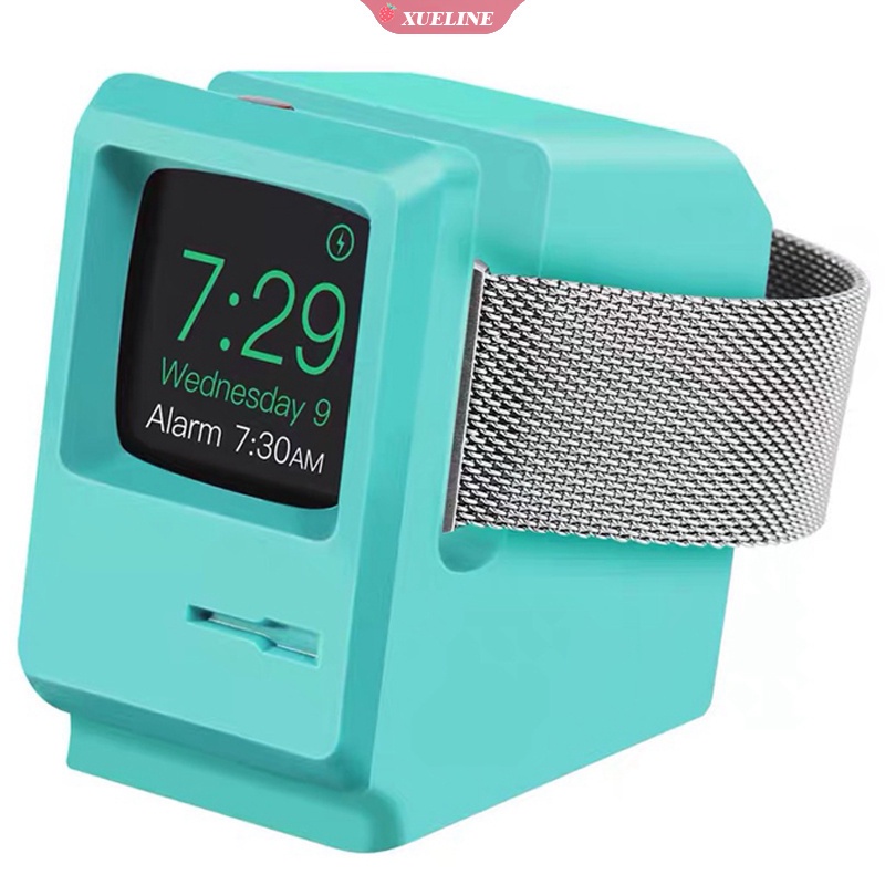 Dock Charging Apple iWatch 7 6 5 4 3 2 1 Bahan Silikon Motif Retro