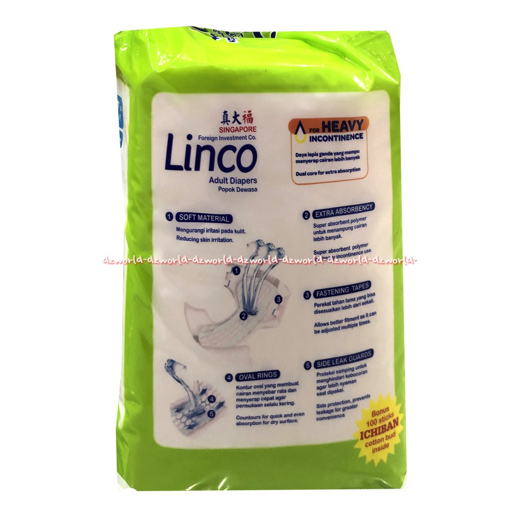 Linco Adult Diaper Popok Dewasa Perekat Plester L 7pcs