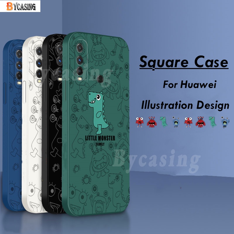 Casing Silikon Huawei Y6P Y7A Y7 Pro 2019 Y9S Nova 7i 5T 3i P30 Lite Motif Monster Kecil