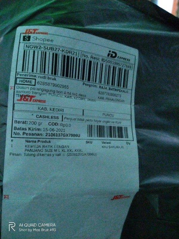 Kemeja Batik Lengan Panjang Size M L Xl Xxl Xxxl