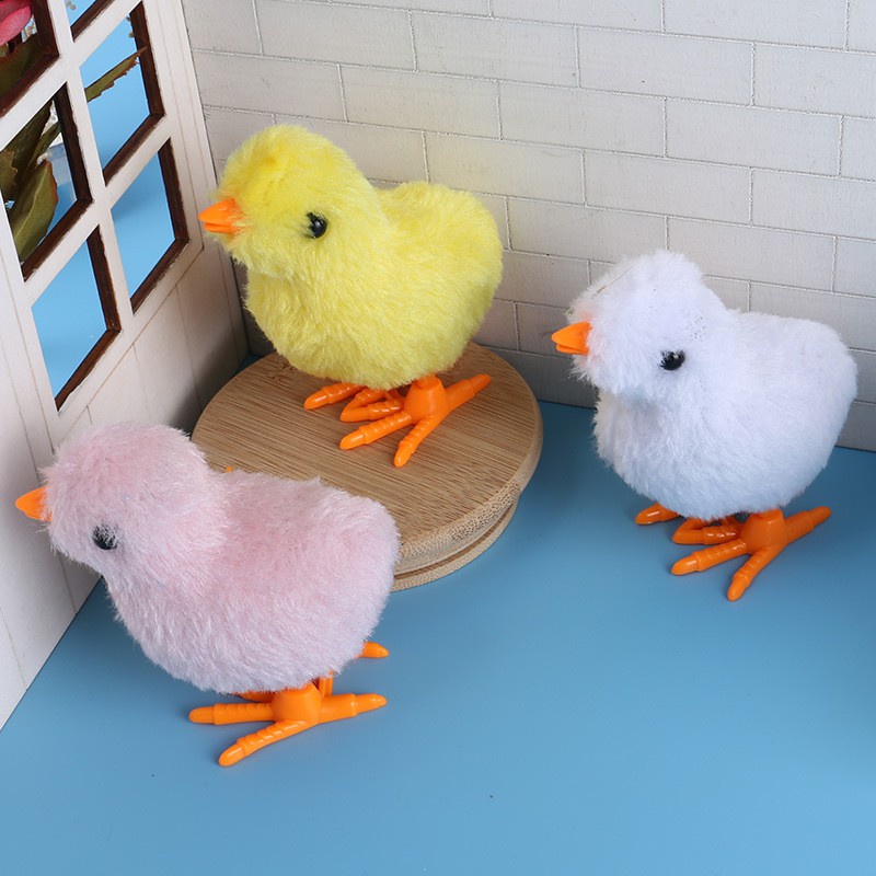 Edufuntoys - COLLORFULL CHICK - ayam kunci/ mainan anak Ayam warna berjalan model putar/ jumping chicken/C 155