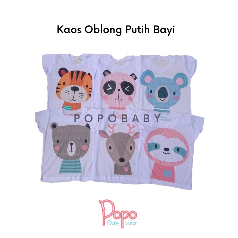 3pcs / 6pcs Kaos Setali /Oblong Putih (BABY)