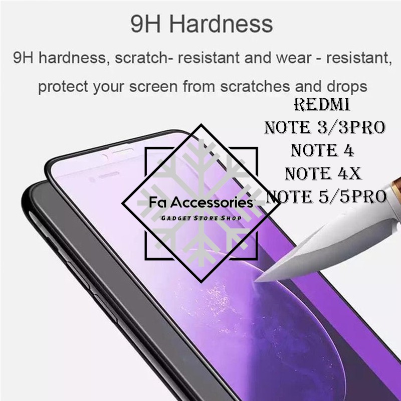 Tempered Glass Bluray Anti Blue Light Full 10D 99D redmi note 3 4 4x 5 5pro pro screen protector