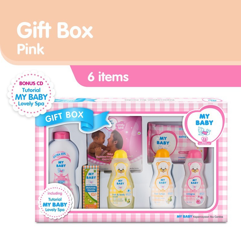 My BABY Gift Box Pink 7 items - 1 Paket Perlengkapan Bayi Baru Lahir