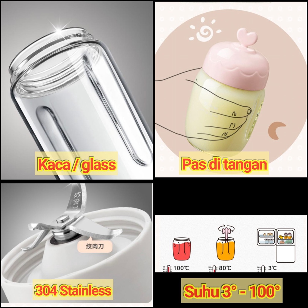 3in1 Bear Blender Bayi / Blender Baby / Baby Food Maker / Makanan Bayi - Pink