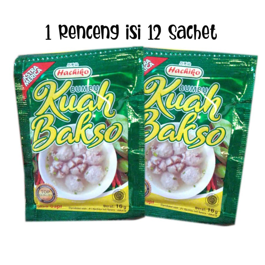 

Hachiko Bumbu Kuah Bakso 10 gr x12 ( 1 renteng)
