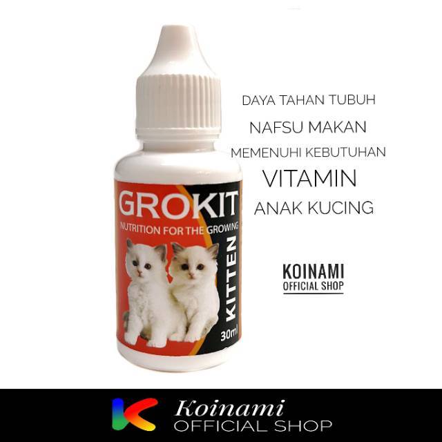 Grokit Kitten 30ml Vitamin Hewan Obat Kucing Cat Pet Tamasindo