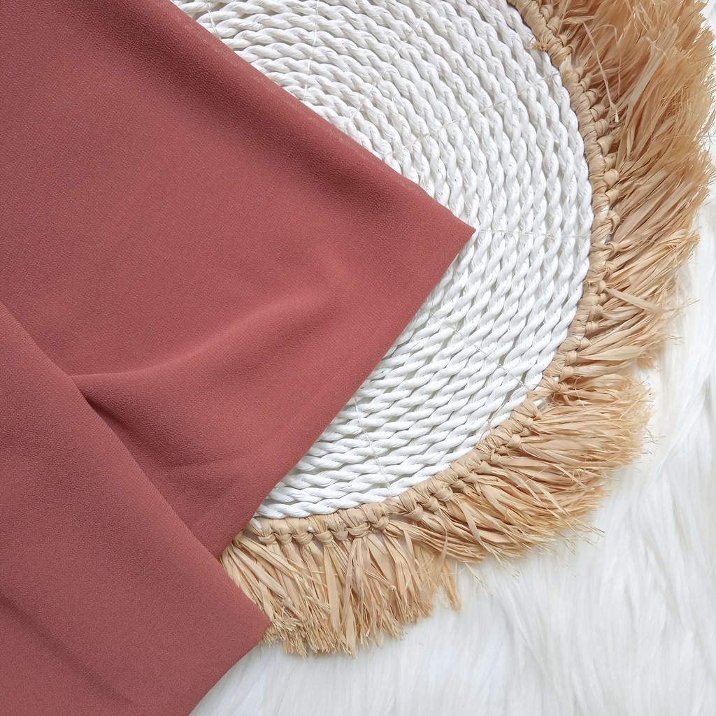 TRENDING Hijab Pashmina New Normal Pashmina Instan Instant Tanpa Pentul Lubang Telinga & Earphone By Elmaza Part 1-Caramel