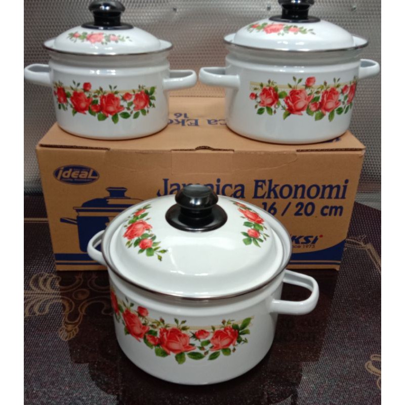 Panci jamaica ekonomi set enamel ideal uk 16/20