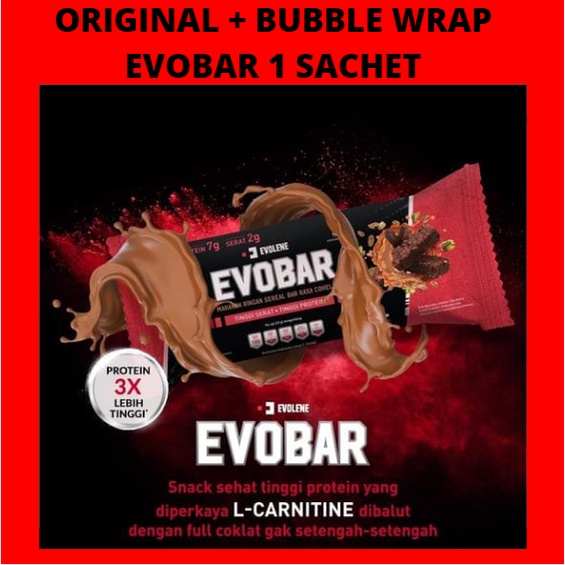 EVOBAR Evolene 1 pc - Makanan Ringan Sereal Bar Rasa Cokelat Snack Tinggi Protein EVO BAR