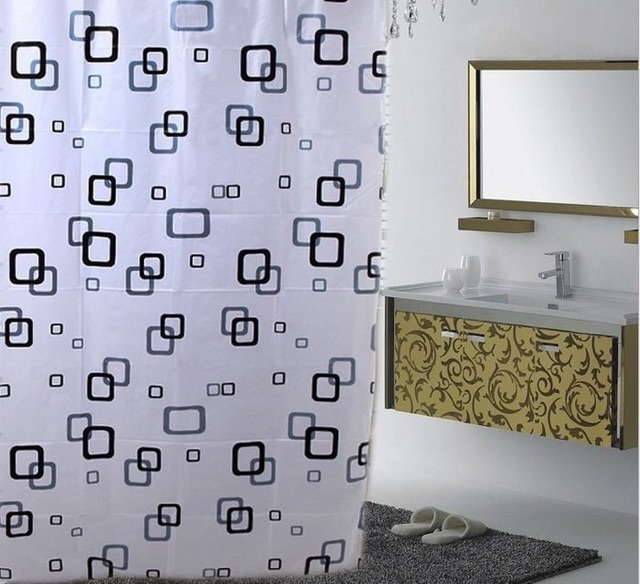 Shower curtain with PEVA material bonus Hook / tirai kamar mandi