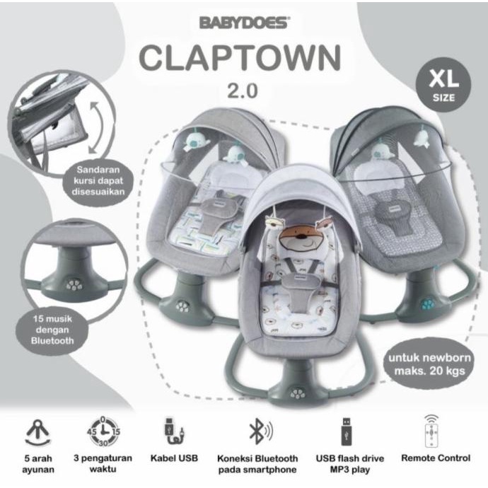 BabyDoes Claptown Swing Chair / Ayunan bayi Bouncer elektrik