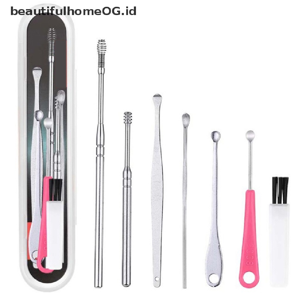 7pcs / Set Alat Pembersih Telinga Bahan Stainless Steel