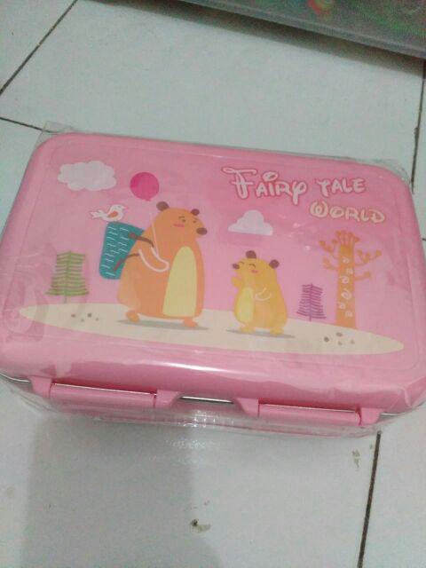 Kotak Makan Lunch Box Yooyee Mini Stainless Steel 3 Sekat 627