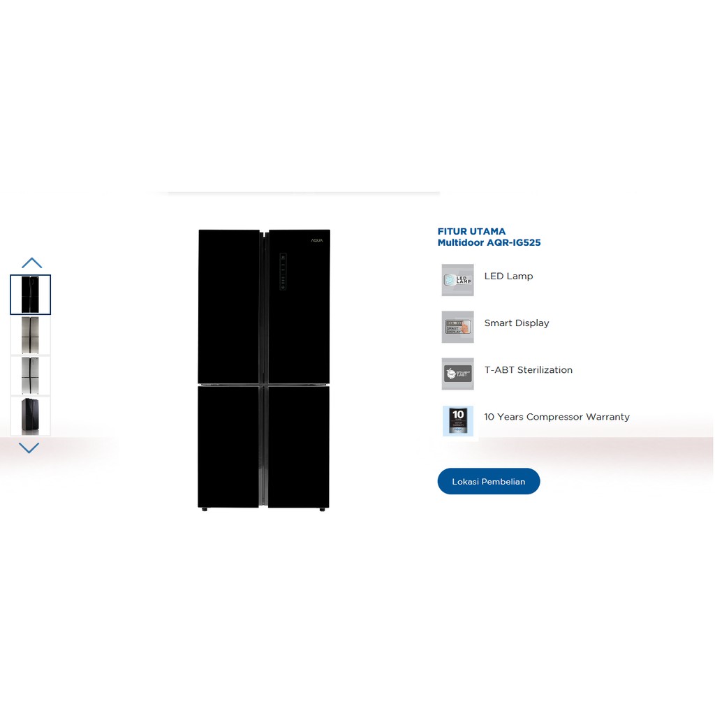 KULKAS AQUA JAPAN AQR IG 525 LEMARI ES 4 PINTU SIDE BY SIDE INVERTER