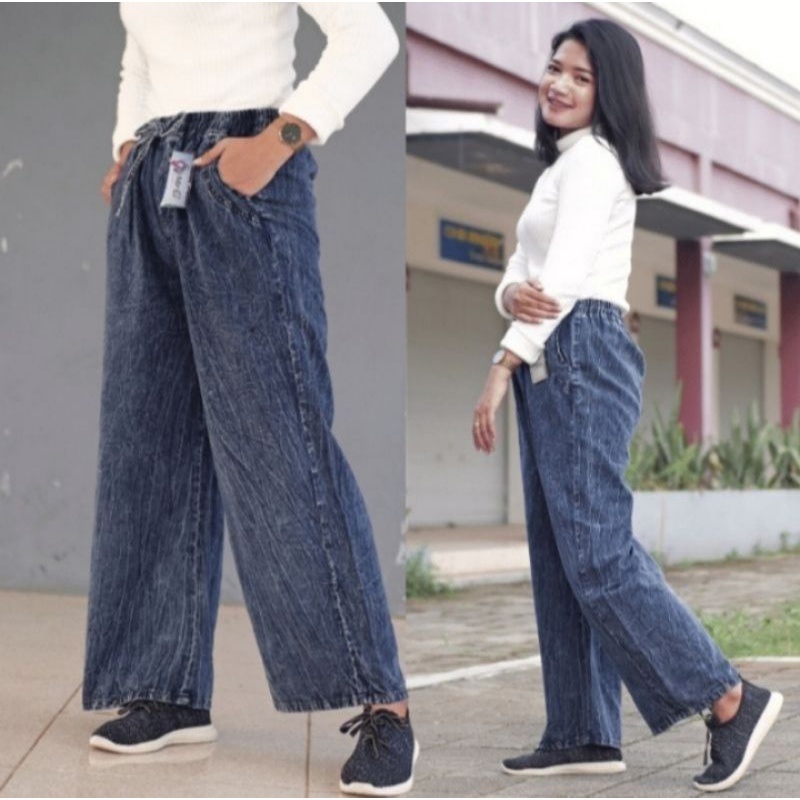 Celana kulot jeans snow