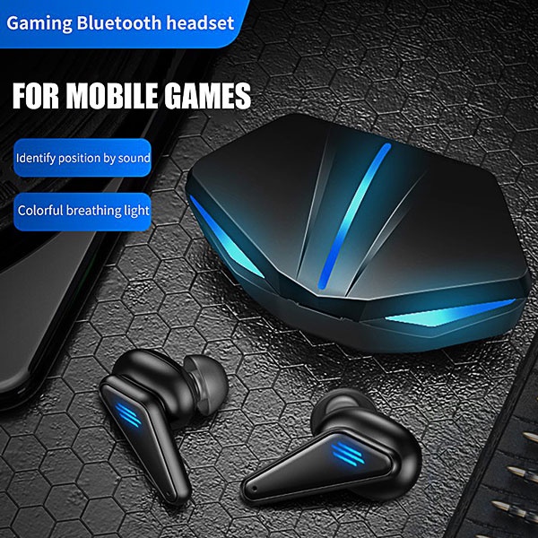 (COD) K55 Headset Gaming Bluetooth No Delay TWS with Mic Type-C 10D Bass 360°Stereo Handset Water Proof Earbud 5.0 Wireless Earphone Henset Hedset Hetset  Heandset