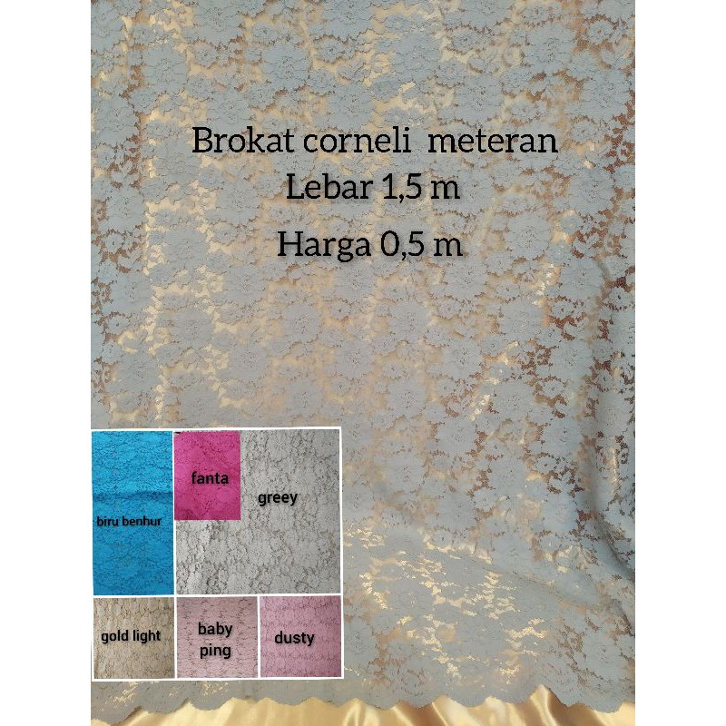 Brokat katun corneli/meteran/tile dot/tile akar/mutiara
