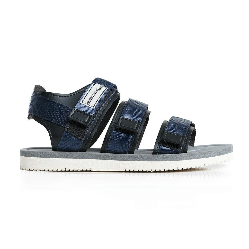 sandal kasual pria wanita volkerfootwear strap3 black navy