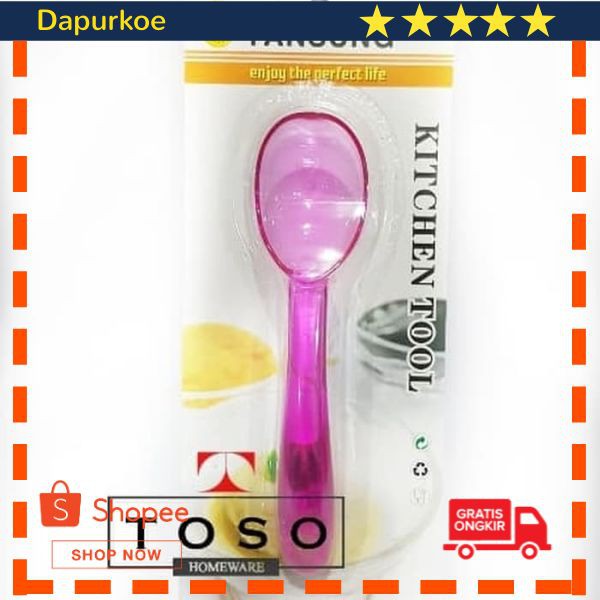 Grosir Plastic Transparent Scoop Ice Cream Plastik Sendok Es Krim Keren