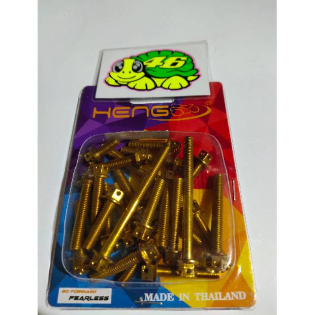 Baut block mesin satria fu rider heng thailand asli gold