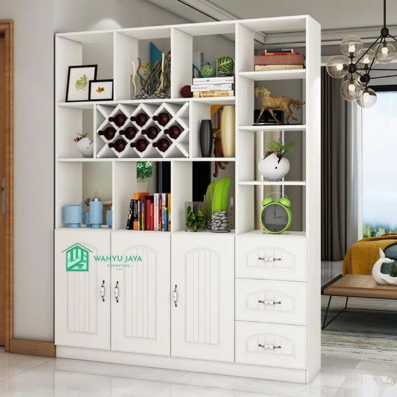 Lemari Pembatas Ruang Tamu Model Minimalis