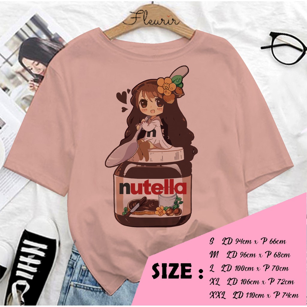 FLEURIR - KAOS NUTELLA DEWASA LENGAN PENDEK TEE UNISEX