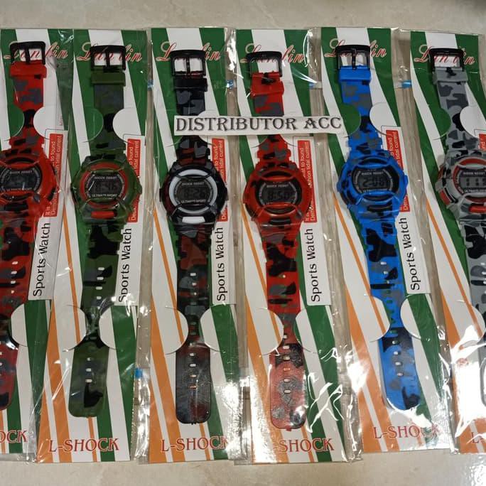 Jam tangan anak digital model motif army